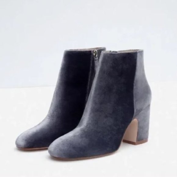 Zara Velvet Booties - Picture 2 of 8